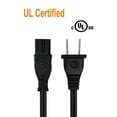 thumbnail image 2 of [Cable de alimentación] Cable de pared AC polarizado de 2 clavijas Powseed de 1,8 m, 2 of 5