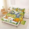 thumbnail image 2 of Castle Fairy Cute Safari Animal Bed Sheets 4-Piece,Floral Elephant Giraffe Zebra Full Size Sheets,Green Brown White,1 Fitted Sheet, 1 Flat Sheet and 2 Pillowcases, 2 of 6
