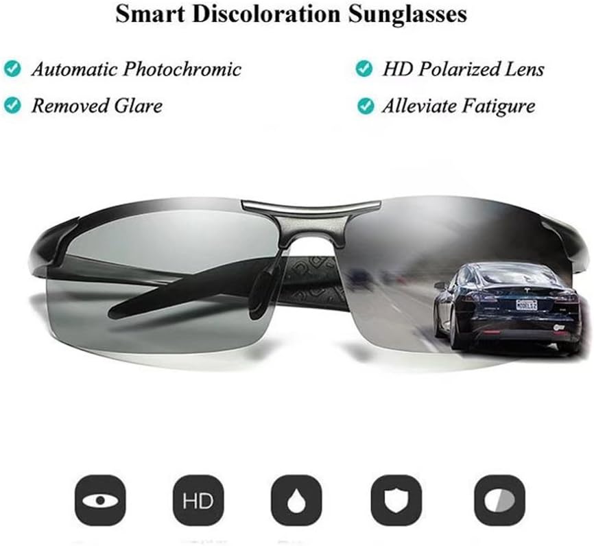 Men's Photochromic Polarized UV400 Sunglasses for Outdoor Fishing Golf ...