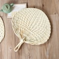 thumbnail image 4 of Choosebetter Natural Bamboo Rattan Fans Handmade Palm Leaf Fan for Summer Come Peach Shaped, 4 of 6