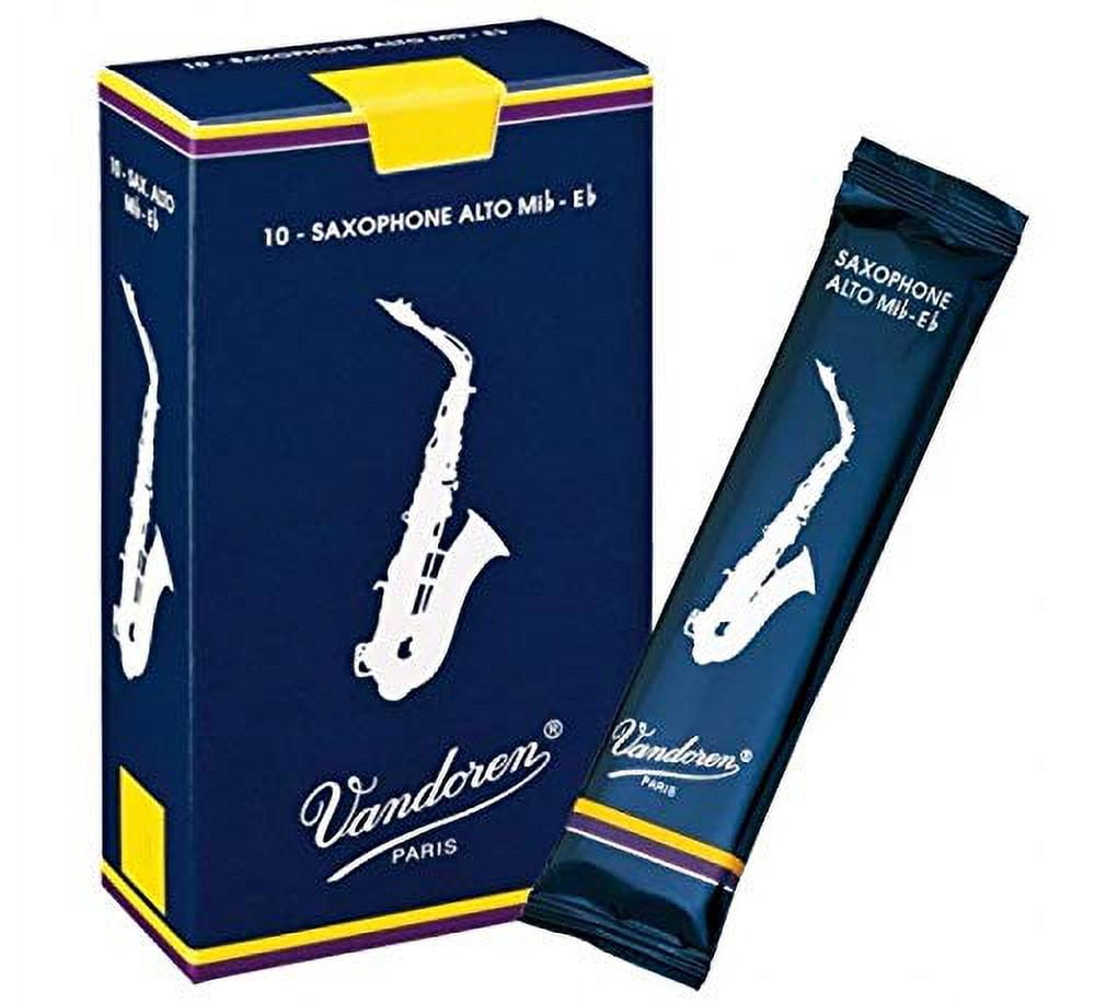 Vandoren Alto Saxophone Traditional Woodwind Reeds, Strength 3, 0.13 lbs,10-Pack