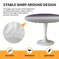thumbnail image 6 of Purple Grey Ombre Elastic Fitted Round Table Cover Gradient Gradual Color Waterproof Outdoor Tablecloth for Holiday Party, Picnic, Patio & Dining Fits Tables Up to 36"-44", 6 of 8