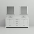 thumbnail image 5 of Dukes 80 in W White Double Bath Vanity, Cultured Marble Top, Faucet Set, and 30 in Mirrors, 5 of 9