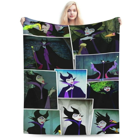 Maleficent Blanket Cozy Warm Flannel Throw Blanket for Living Room Bedroom Bed Sofa Car, All Seasons Fleece Blankets Gifts for Kids Teens Adults 40"X30"