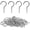 Sliver, variant on Minzimin 100Pcs Vinyl Coated Metal Cup Hook , Screw-in Ceiling Hooks for Hanging
