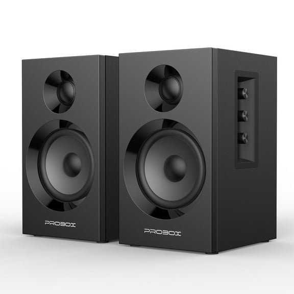 BT16 Active Bookshelf Speakers 3.5" Woofer with 1" Tweeter, 60W RMS-Bluetooth 5.3, Built-in 24bit DAC Dynamic 3D 2.0 Surround Sound, Computer Gaming PC Speakers - Black
