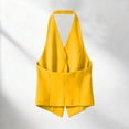 thumbnail image 5 of WLOMHUW Halter V-Neck Suit Vest for Women Single Breasted Tailored Waistcoat with Backless Yellow L, 5 of 5