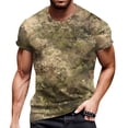 thumbnail image 5 of Dresfit Men's Camo Shirt Crew Neck Camouflage Work Out Tees Short Sleeve Big and Tall Lightweight Tennis Tops Cotton Relaxed Fit T Shirts Light Green M, 5 of 6