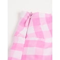 thumbnail image 5 of Eandarui Womens Plaid Pleated Mini Skater Skirt with Necktie High Waisted School Skirt Outfits Pink XXL, 5 of 6