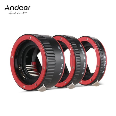 Andoer Portable Auto Focus AF Macro Extension Tube Adapter Ring (13mm +21mm +31mm) for Canon EF EF-S Mount Lens for Canon 60D 7D 5D II