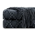 thumbnail image 5 of Bourina Throw Blanket Textured Solid Soft Throws and Blankets for Sofa or Bed Knitted Decorative Blanket 50 x70 Inches Jacquard Rhombu Navy For Adults, 5 of 6