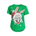 thumbnail image 5 of Bugs Bunny Women's Christmas Graphic T-Shirt with Short Sleeves, Sizes XS-XXXL, 5 of 5