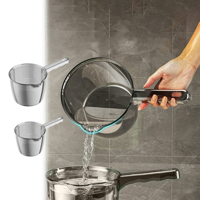 Fiudx Cuchara de Agua Transparente, Plástico Duradero, Mango Integrado Cómodo, Fácil de Limpiar, Versátil para Líquidos, Riego de Plantas, Uso Doméstico, Juego de 1 Pieza