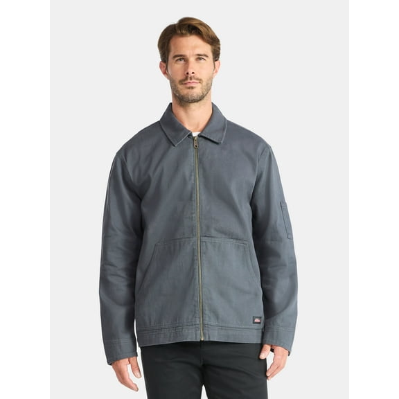 Genuine Dickies Men’s Cotton Twill Zip Jacket, Lightweight, Sizes S-3XL