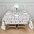 thumbnail image 3 of Christmas Square Tablecloth 52x52 Inch – Waterproof Polyester Printed Table Cover, Wrinkle Resistant & Washable for Kitchen Dining Picnic Party Decor, Single-v4-15, White, 3 of 6