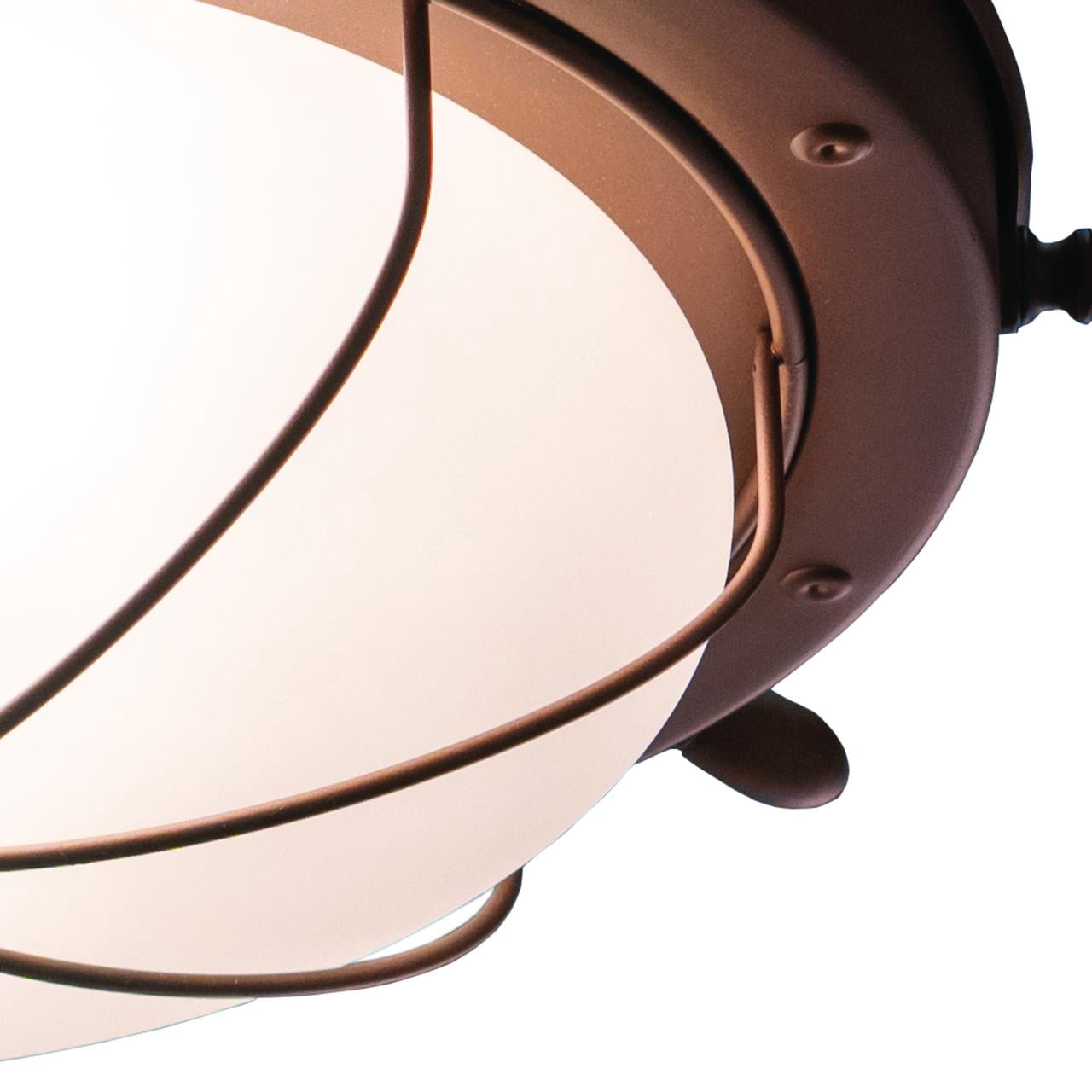 Maykoosh Mediterranean Magic Copper Coastal Ship Wheel Outdoor Flush Mount Installation Ceiling Light Fixture White Glass - 15"L x 15"W x 5"H