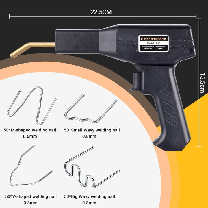 Firelex Staple Plastic Welding 50w Hot Staple Gun Welding Car Bumper Crack Repair Kit Hot Stapler Heating Plastic Repairing Welder Machine with 4 Types of Staples for Home Automotive 3D Print Repair