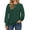 Green, variant on UVN Plus Size Tops for Women Pleated Long Sleeve Shirts Dressy Casual Crewneck Fall Blouses
