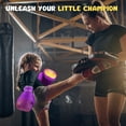 thumbnail image 4 of Kids Boxing Gloves For 3 to 8 Years, 4 oz Fire Purple Boxing Gloves for Children Sparring Youth Boxing Gloves Junior Training Mitts Punching Bag Gloves for KickBoxing, MMA, Muay Thai, Training, 4 of 8
