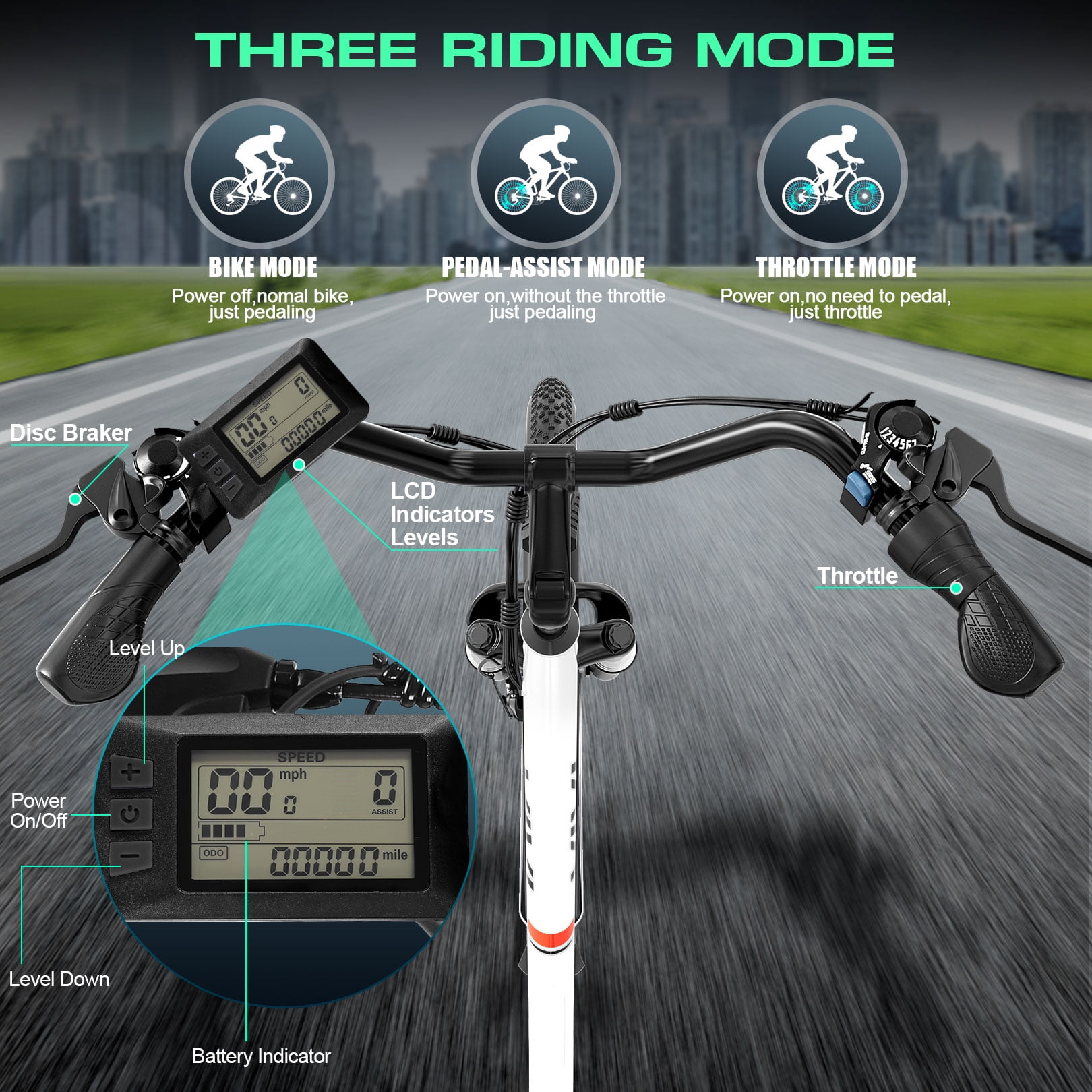 Vivi Electric Bike for Adults 26" Electric Cruiser Bike 48V 500W Step-Through Electric Bike 19.8MPH City Commuter Electric Bike with Cruise Control, UL2849 Certified