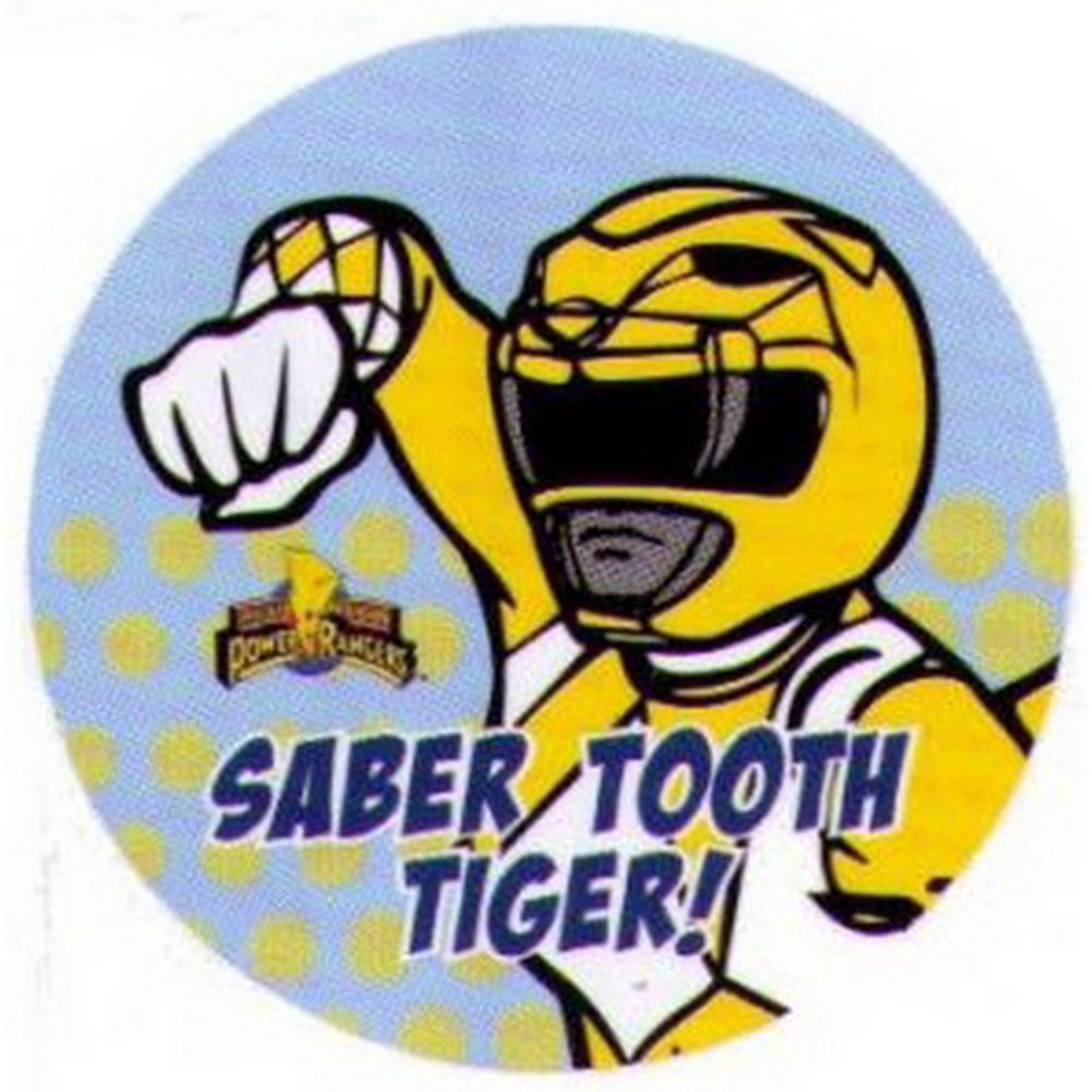 Power Rangers Saber Tooth Tiger Yellow Ranger Button PB4544 - Walmart