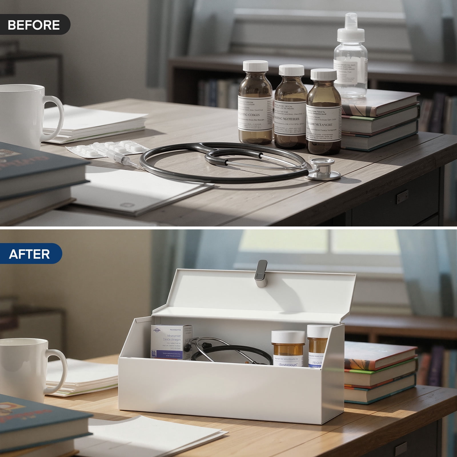 Medication Lock Box - Lockable Medicine Cabinets Wall Mount for Prescriptions and Personal Medicines