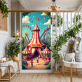 thumbnail image 5 of Welcome Carnival Theme Backdrop Banner Festive Amusement Park Decorations Photo Booth Kids Birthday Party Supplies Roller Coaster Celebration Fun, 5 of 8