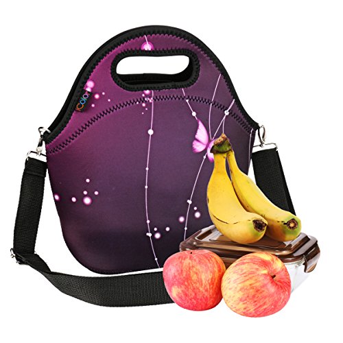 neoprene lunch bag with shoulder strap