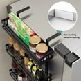 thumbnail image 4 of Cathoe Side Refrigerator Storage Rack With Hook Seasoning Rack Without Punching Organizer For Kitchen, 4 of 5