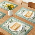 thumbnail image 2 of Placemats Set of 6 Leather Placemats for Kitchen Dining Table Decor Washable Waterproof Table Placemats Wipeable Table Mat Green 17.7*11.8inch, 2 of 6