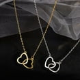 thumbnail image 7 of Double Love Heart Bling Pendant Clavicle Chain Necklace Jewelry Gift For H0L2, 7 of 7