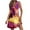 Orange, variant on QUNYINEY Womens Dresses Sleeveless Casual Hawaiian A-Line Dress with Pockets V Neck Beach Mini Sundress