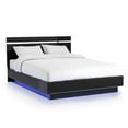 thumbnail image 2 of Furniture of America Malva Solid Wood Eastern King Bed with LED Light in Black, 2 of 8
