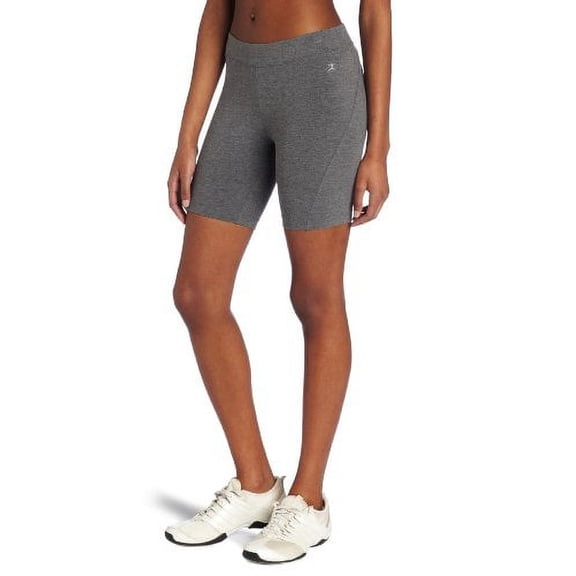 Danskin Women's Essentials Seven Inch Bike Short, Charcoal Heather, Small