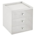 thumbnail image 7 of mDesign Large Plastic 3 Drawer Organizer for Makeup Storage - Light Gray/Clear, 7 of 7