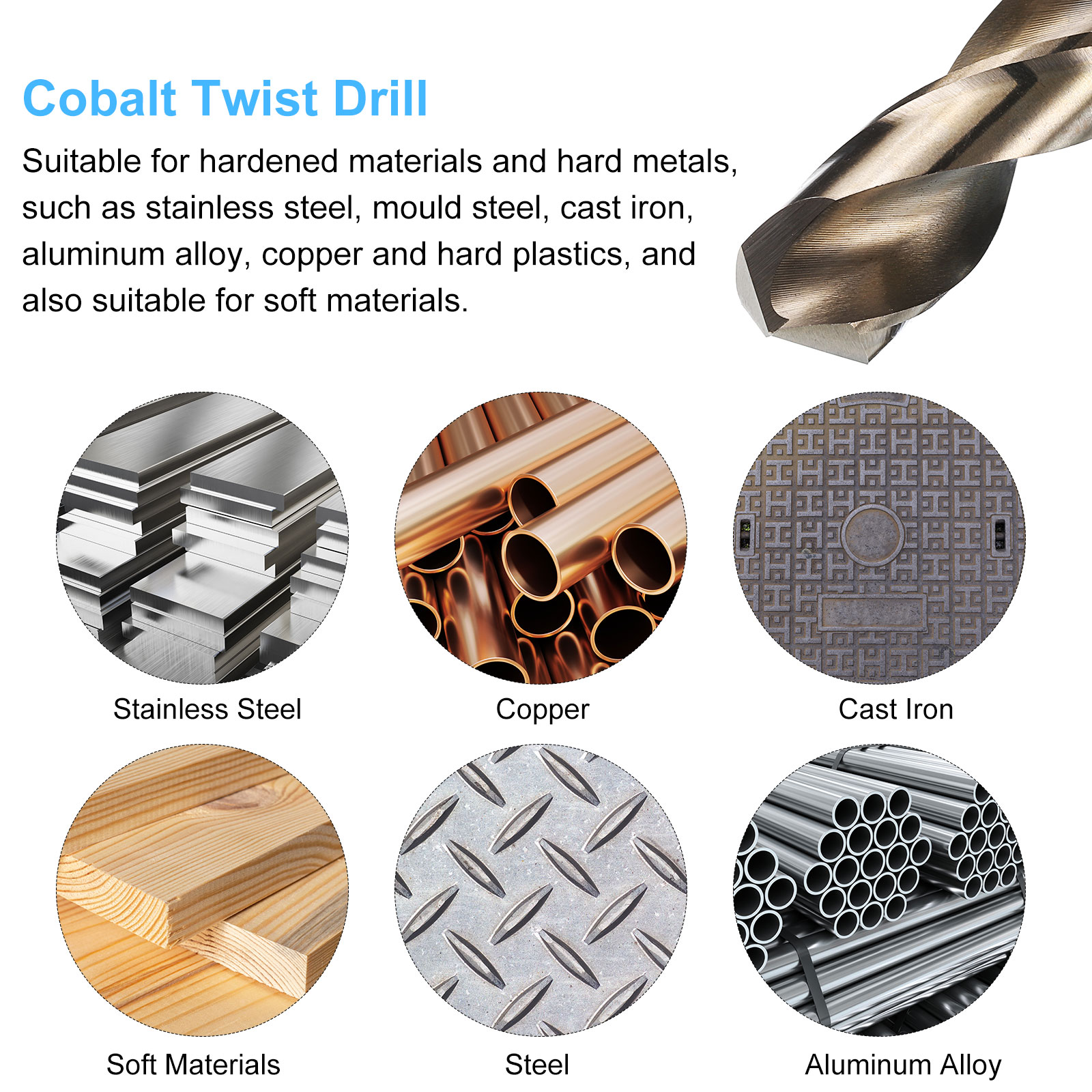 2pcs M35 Cobalt Drill Bit Set 12mm Cobalt High-Speed Steel