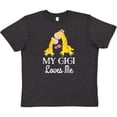 thumbnail image 3 of Inktastic Gigi Loves Me Girls Giraffe Granddaughter Youth T-Shirt, 3 of 5