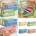 thumbnail image 2 of Pen Pouch Mesh Bag Clear Pencil Case Pen Case Double Layers Mesh Pencil Case, 2 of 11
