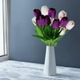 thumbnail image 5 of Awwp Artificial Tulips Bouquet 37cm, Silk Real Tulips Flowers for Wedding Centerpiece Home Table Dining Vase Decor, 9 Color Options Faux Tulip Arrangement, Home Decor, Idea Gifts, 5 of 9