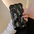 thumbnail image 3 of Funda trasera de teléfono plateada ondulada con textura de meteorito 3D para iPhone 11, 12, 13, 14 Pro Max, funda protectora de lente de cámara completa, 3 of 5