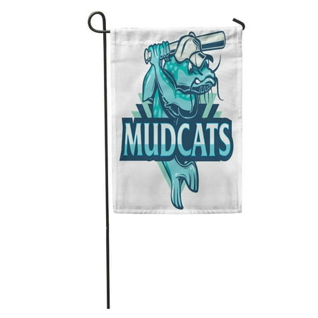 Baseball House Flag - LADDKE American Sport Baseball Team Emblem Mud Catfish Mudcats Badge Garden Flag Decorative Flag House Banner 12x18 inch