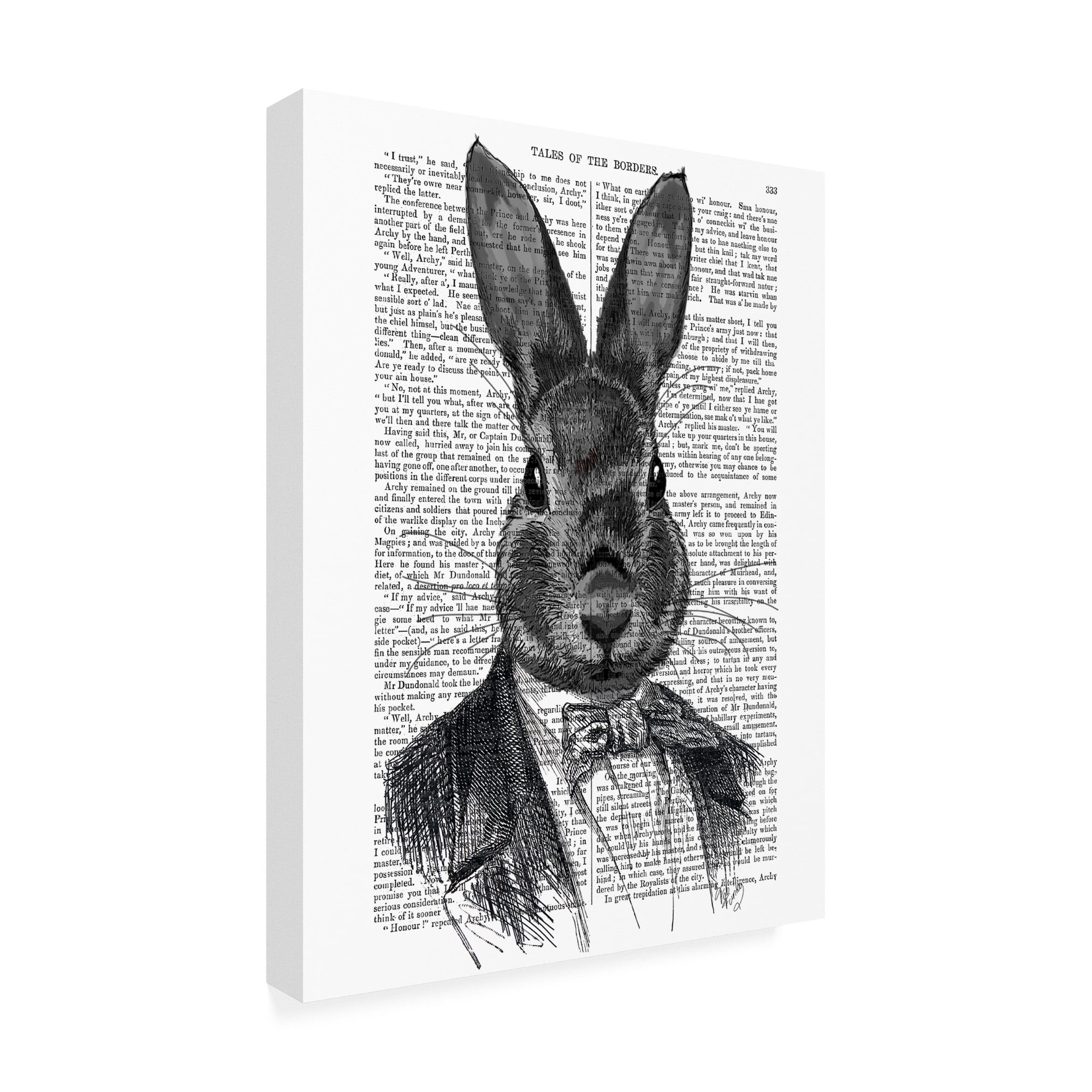 Trademark Fine Art 'Rabbit In Suit, Portrait' Canvas Art by Fab Funky