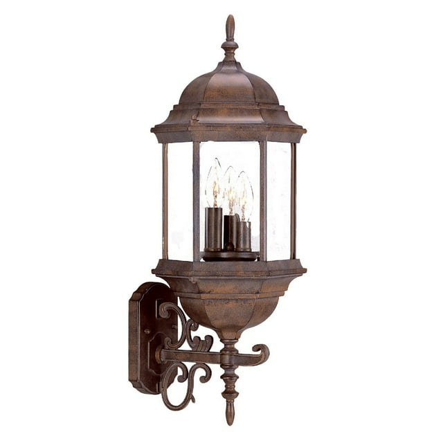 homeroots lighting 398388 Madison 3-Light Burled Walnut Wall Light