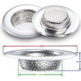 thumbnail image 3 of Colador para fregadero de cocina Rawiri de 2 piezas, acero inoxidable, borde ancho grande de 4,5" de diámetro, 3 of 6