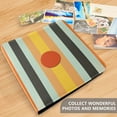 thumbnail image 4 of FORMRS 3 Ring Photo Album 4"x6" Self Adhesive Large Capacity PU Leather Cover, Stripes and Circle, 4 of 8