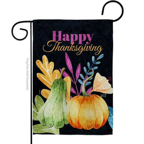 Angeleno Heritage G135566-BO 13 x 18.5 in. Thanksgiving Pumpkin Garden Flag with Fall Double-Sided Decorative Vertical Flags House Decoration Banner Yard Gift