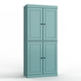thumbnail image 5 of 100% Solid Wood 32" Bathroom Cabinet with Solid Doors, 2-Drawers and Adjustable Shelves, 5 of 8