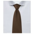 thumbnail image 2 of Jacob Alexander Young Boys' 11 inch Solid Color Pre-Tied Zipper Neck Tie - Cocoa Brown, 2 of 7