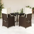 thumbnail image 1 of vidaXL 5 Piece Garden Dining Set with Cushions Brown Poly Rattan, 1 of 5