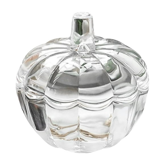 Halloween Pumpkin Jar Glass Candy Jar Trinket Organizer Clear Cookie Storage Jar With Lid Candy Bowl For Table Centerpieces Easter Decorations Indoor Statue Solar Statues Christmas Outdoor Statue
